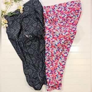 2 Pair Lift Cyclewear Padded Cycling Capri Length Leggings